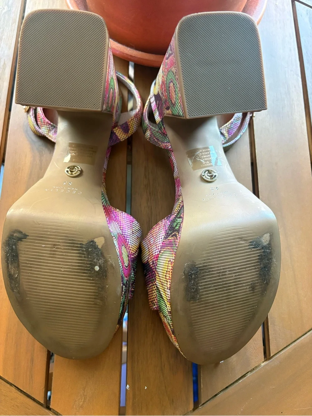 CECILIA NEW YORK Pink Floral Platform Sandals